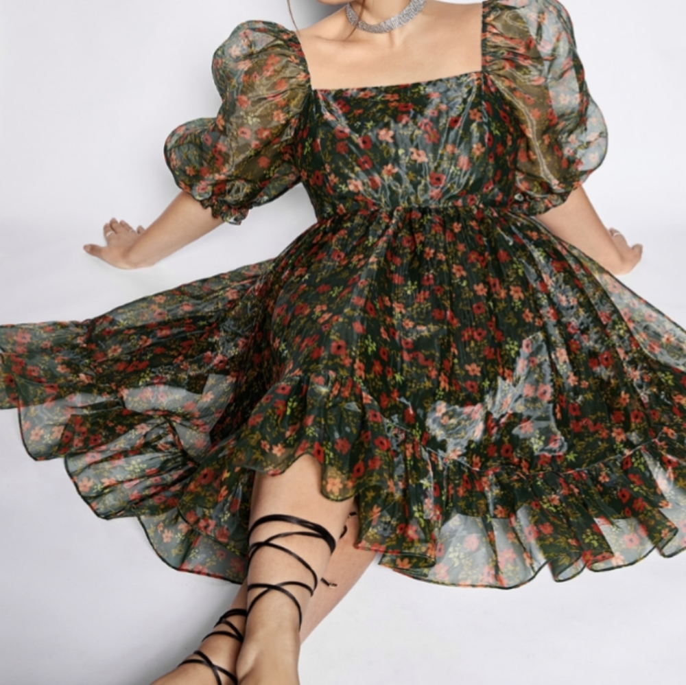 Floral Puff Dress